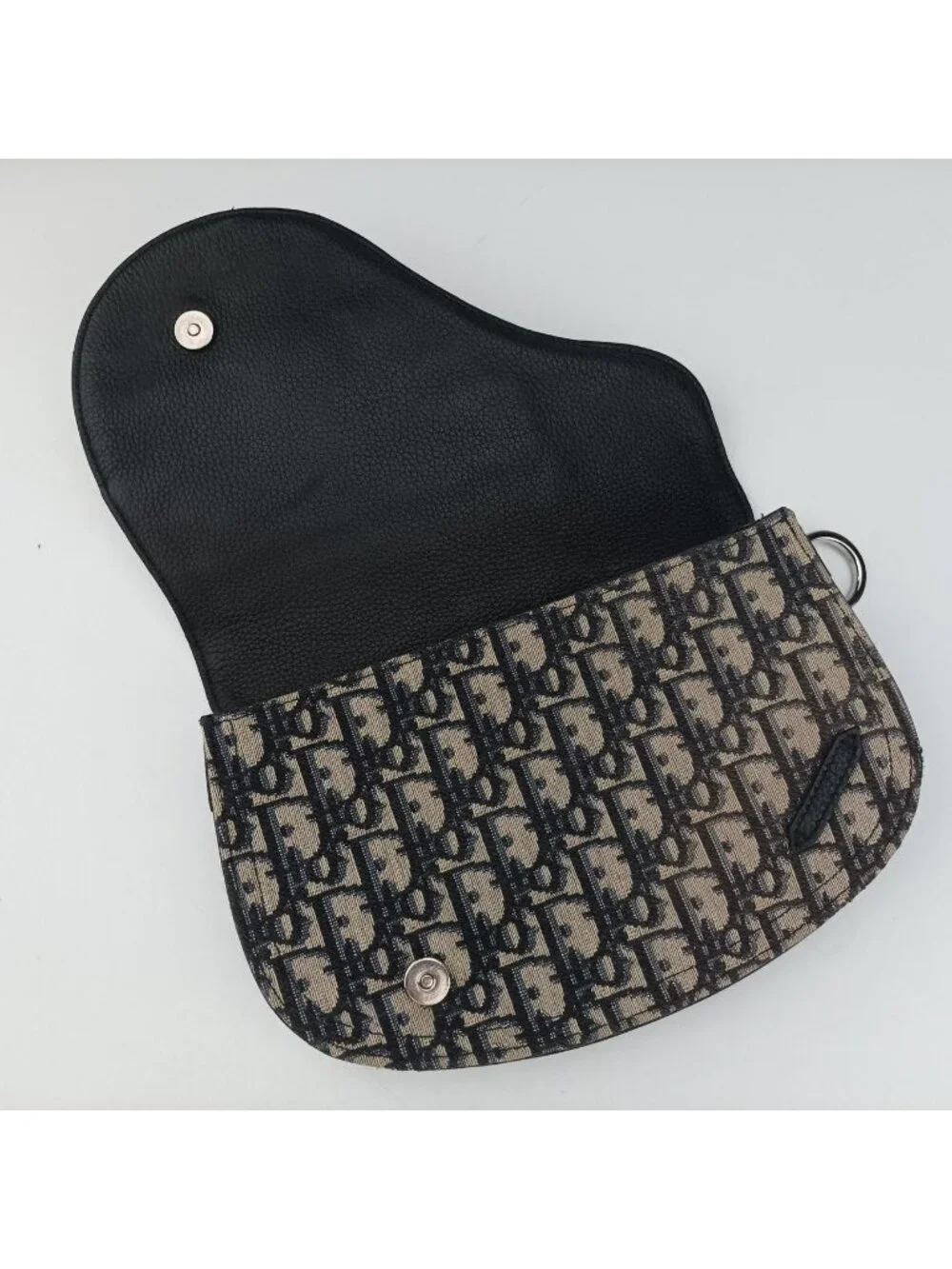 Dior Saddle Pouch Navy Black Jacquard